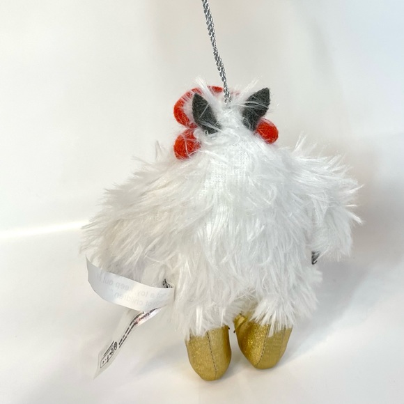 Urban Outfitters Yeti Ornament Fluffy White Monster Christmas Holiday Gold Boots - Picture 6 of 6